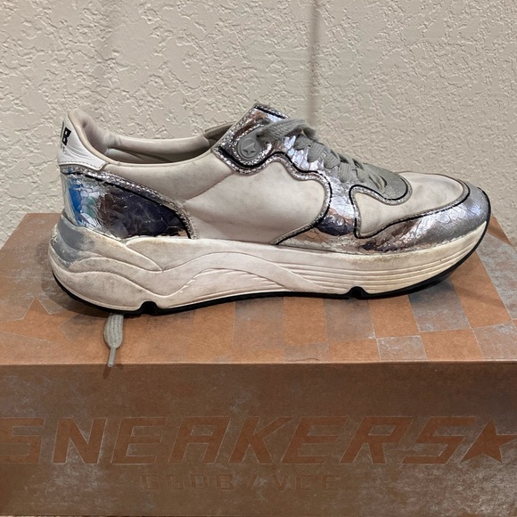 Golden Goose Sole Cole Running Shoe white-silver crack - Picture 9 of 16